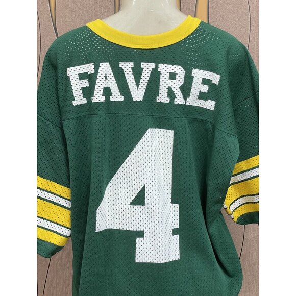 Logo 7 VTG '90s Green Bay Packers #4 Brett Favre NFL Jersey Sz L Made USA 1407 - Picture 5 of 7